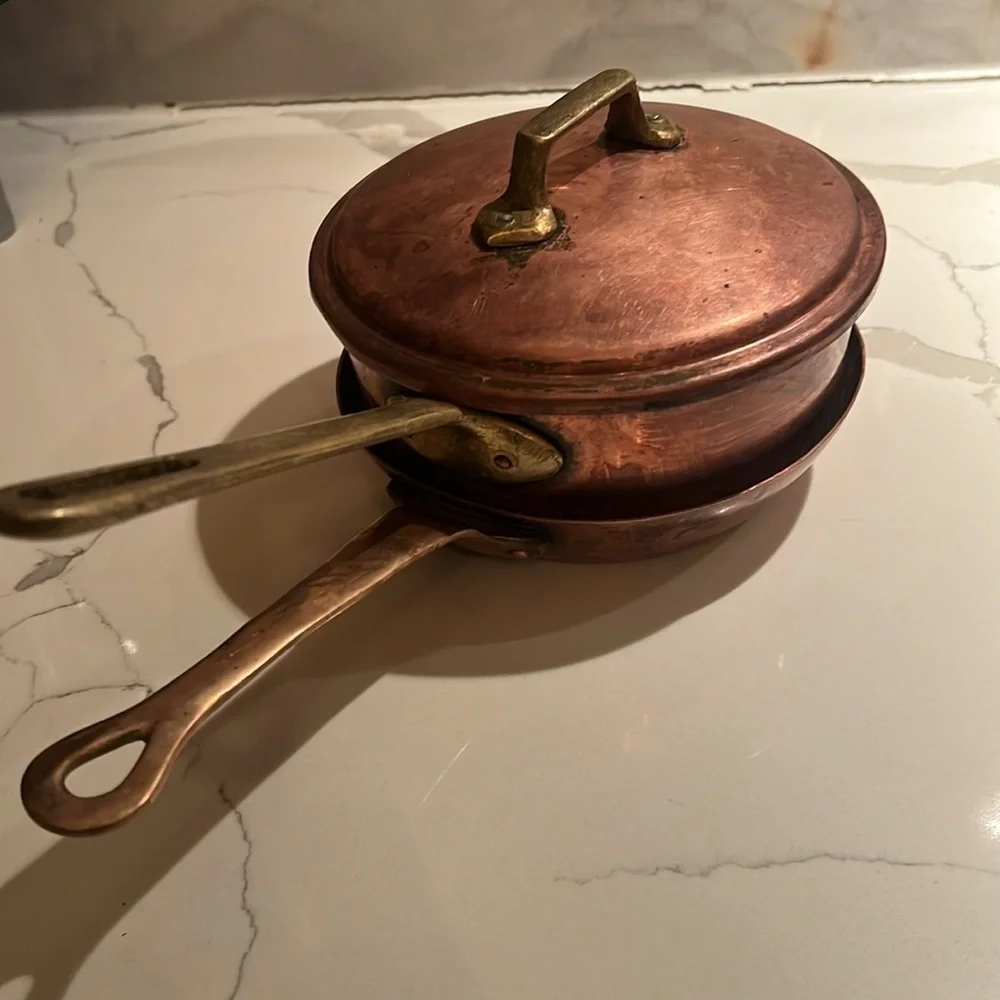 Set of 3 Vintage Copper Cookware Lid Fits Both Pot and Pan